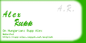 alex rupp business card